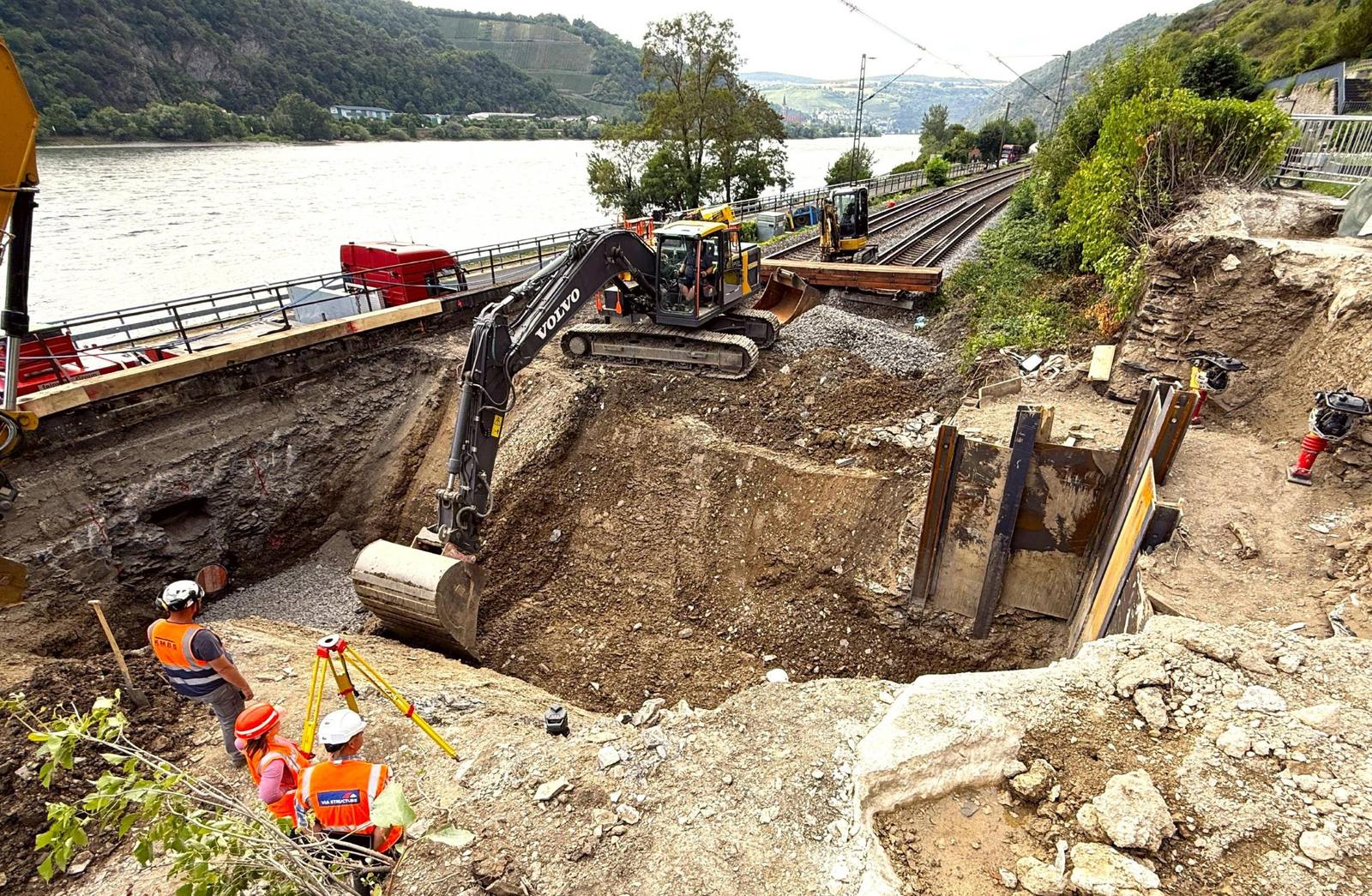 Baggerarbeiten am Rechten Rhein